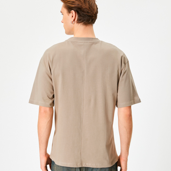 Tricou pentru bărbați Koton 4SAM10231HK 100% bumbac/ Khaki photo 2