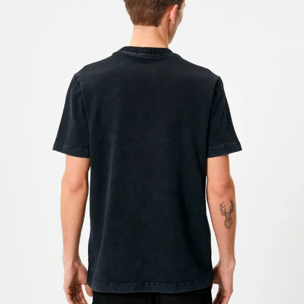 Tricou pentru bărbați Koton 4SAM10315HK 100% bumbac/ Antracit photo 2