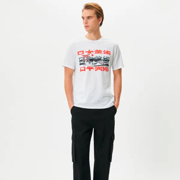 Tricou pentru bărbați Koton 4SAM10025HK 100% bumbac/ White photo 3