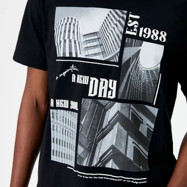 Tricou pentru bărbați Koton 4SAM10292HK 100% bumbac/ Black photo 5