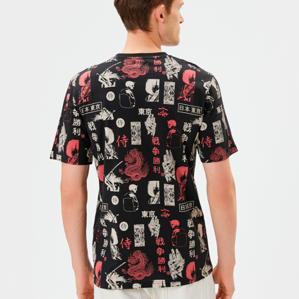 Tricou pentru bărbați Koton 4SAM10031HK 100% bumbac/ Black photo 2 Tricou pentru bărbați Koton 4SAM10031HK 100% bumbac/ Black photo 2