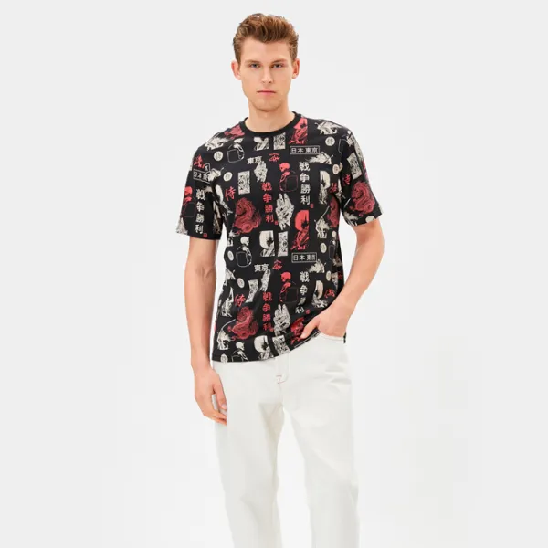 Tricou pentru bărbați Koton 4SAM10031HK 100% bumbac/ Black photo 3