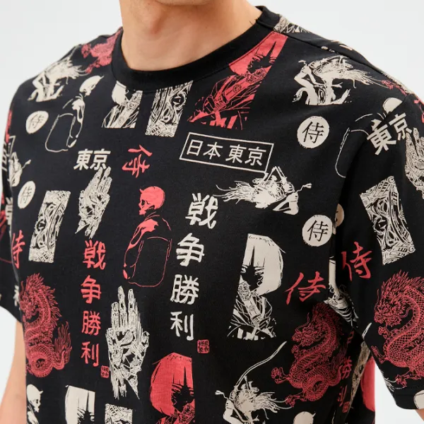 Tricou pentru bărbați Koton 4SAM10031HK 100% bumbac/ Black photo 5