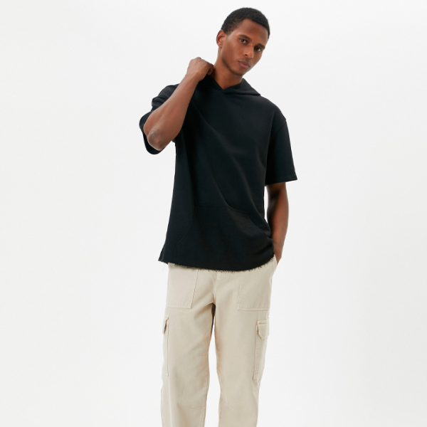 Tricou pentru bărbați Koton 4SAM10245HK 4% viscoza/ Black photo 3