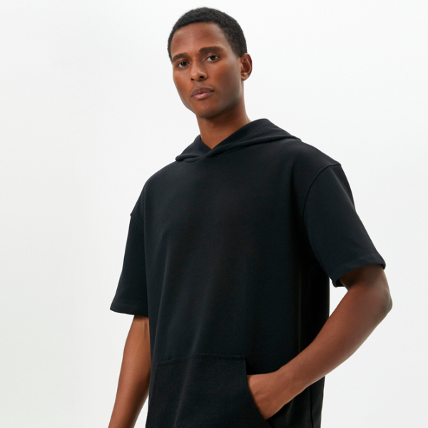 Tricou pentru bărbați Koton 4SAM10245HK 4% viscoza/ Black photo 4