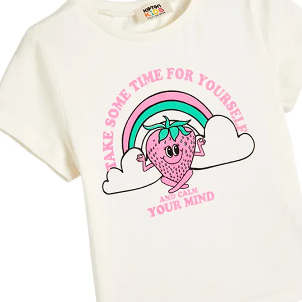 Футболка для девочек Koton 4SKG10352AK 116 - 122 см / Бежевый photo 4 Футболка для девочек Koton 4SKG10352AK 116 - 122 см / Бежевый photo 4