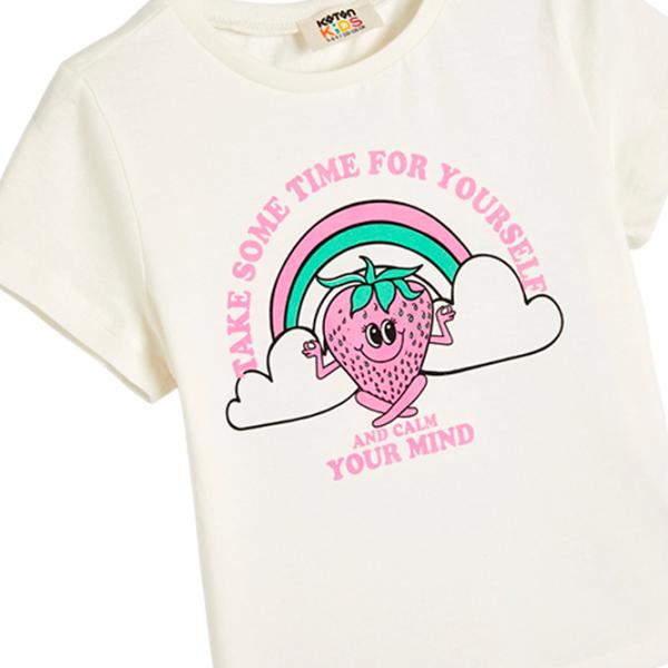 Tricou pentru fete Koton 4SKG10352AK 122 - 128 cm / Beige photo 3