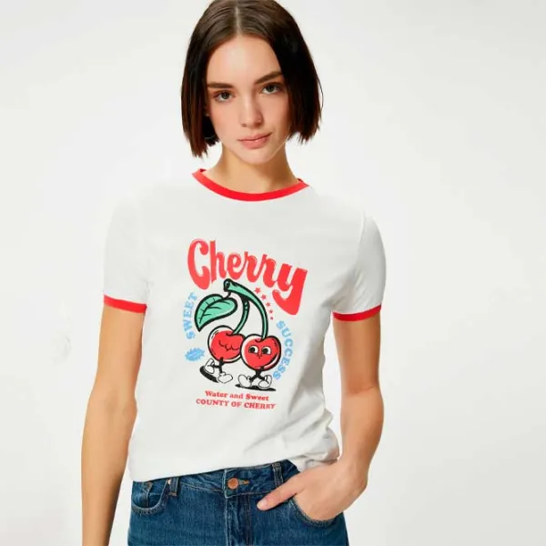 Tricou pentru femei Koton 4SAL10189IK 100% bumbac/ White photo 2