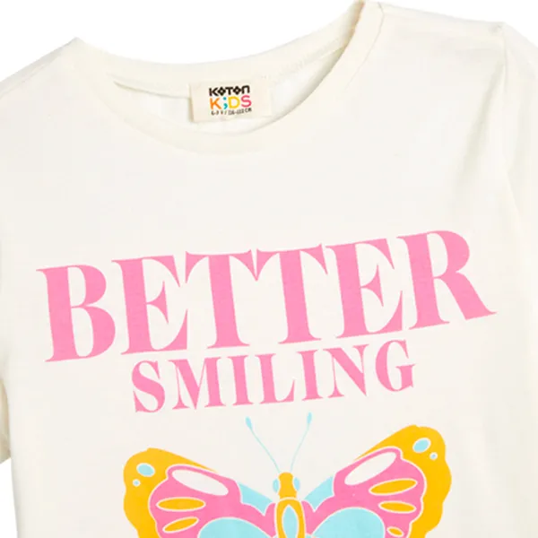 Футболка для девочек Koton 4SKG10379AK 110 - 116 см / Бежевый photo 3