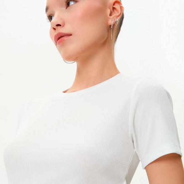 Tricou pentru femei Koton 4SAL10036IK 100% bumbac/ White photo 2