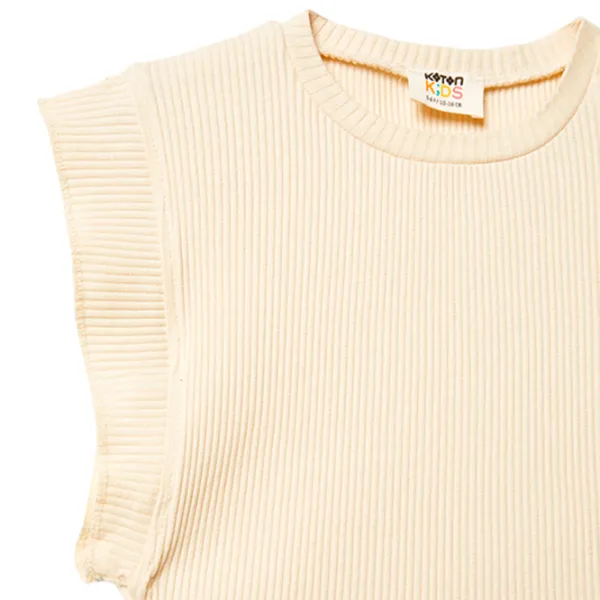 Tricou pentru fete Koton 4SKG10137AK 110 - 116 cm / Beige photo 3