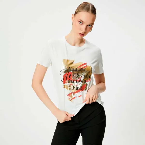 Tricou pentru femei Koton 4SAK50166EK 100% bumbac/ White photo 2