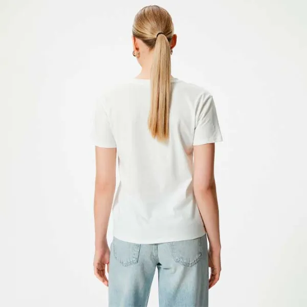 Tricou pentru femei Koton 4SAK50389EK 100% bumbac/ White photo 4 Tricou pentru femei Koton 4SAK50389EK 100% bumbac/ White photo 4