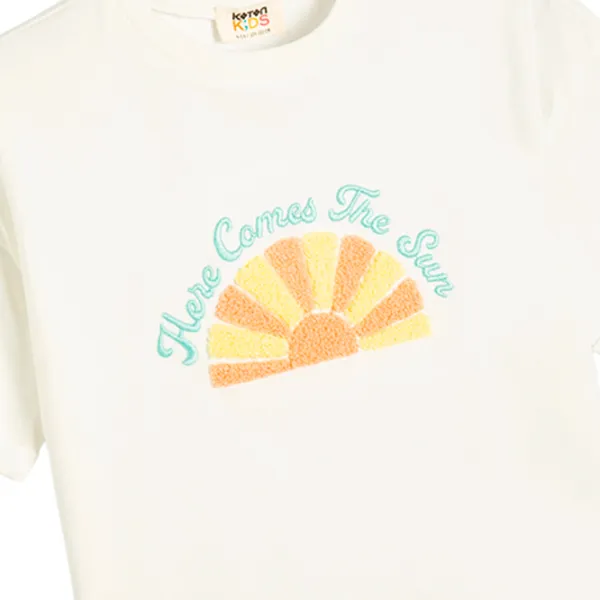 Футболка для девочек Koton 4SKG10131AK 122 - 128 см / Бежевый photo 3 Футболка для девочек Koton 4SKG10131AK 122 - 128 см / Бежевый photo 3