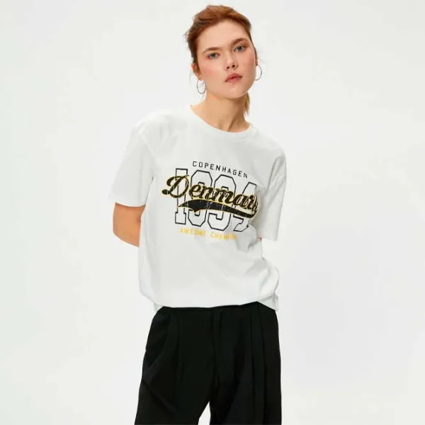 Tricou pentru femei Koton 4SAL10559IK 100% bumbac/ White photo 2