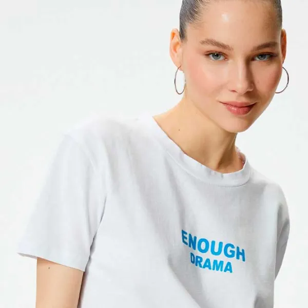 Футболка для женщин Koton 4SAL10208IK 100% хлопок/ Белый photo 2