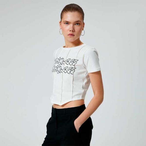 Tricou pentru femei Koton 4SAL10138IK 100% bumbac/ White photo 2