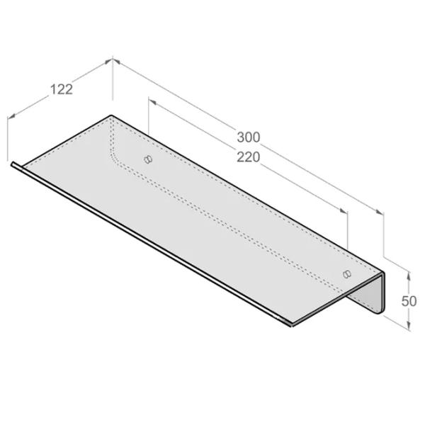 Raft pentru baie Daske Plain Aluminiu/ Black photo 2