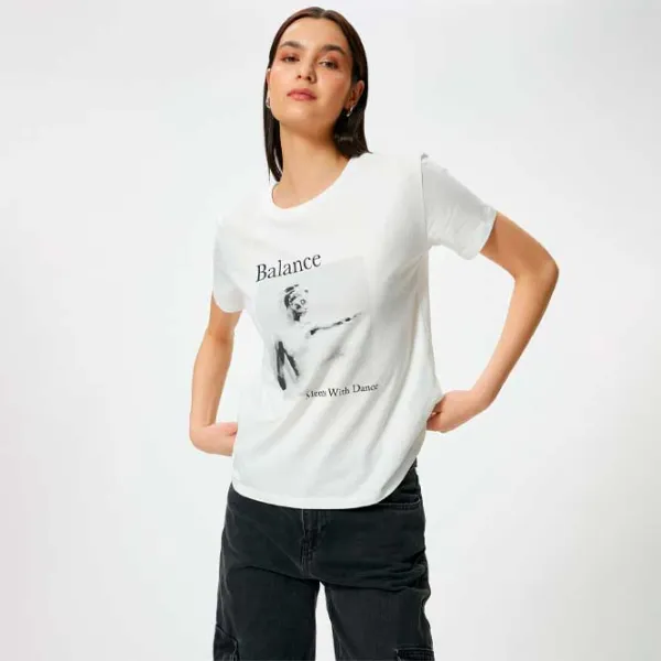 Tricou pentru femei Koton 4SAK50394EK 100% bumbac/ White photo 2