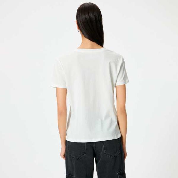 Tricou pentru femei Koton 4SAK50394EK 100% bumbac/ White photo 4