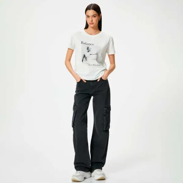 Tricou pentru femei Koton 4SAK50394EK 100% bumbac/ White photo 3