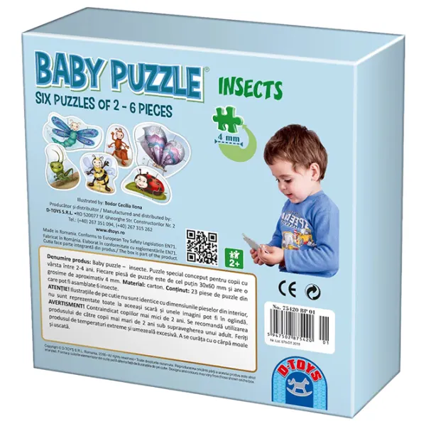 Набор пазлов D-TOYS Насекомые 2+/ Количество деталей: 23 photo 2