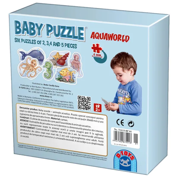 Set de puzzle-uri D-TOYS Animale acvatice 2+/ Numărul de piese: 21 photo 2