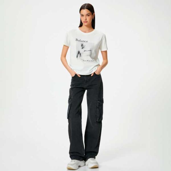 Tricou pentru femei Koton 4SAK50394EK 100% bumbac/ White photo 3