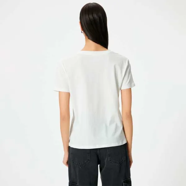 Tricou pentru femei Koton 4SAK50394EK 100% bumbac/ White photo 4