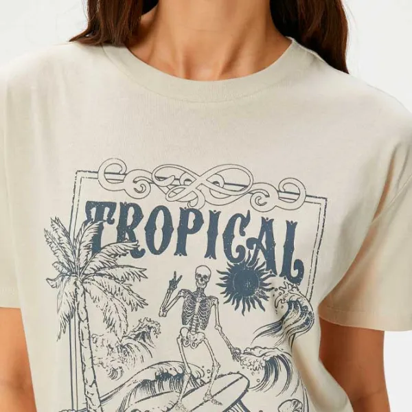 Футболка для женщин Koton 4SAL10052IK 100% хлопок/ Бежевый photo 5