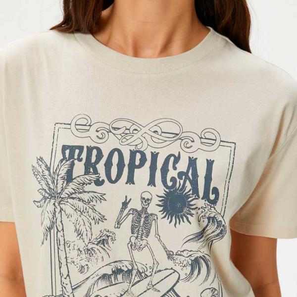 Tricou pentru femei Koton 4SAL10052IK 100% bumbac/ Beige photo 5