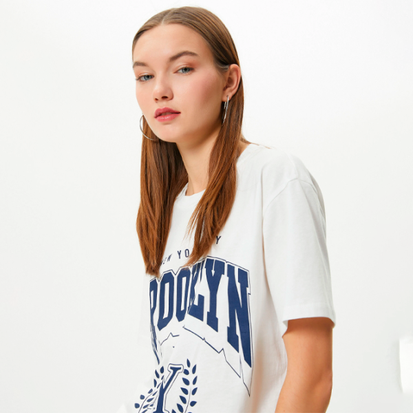 Футболка для женщин Koton 4SAL10037IK 100% хлопок/ Белый photo 2