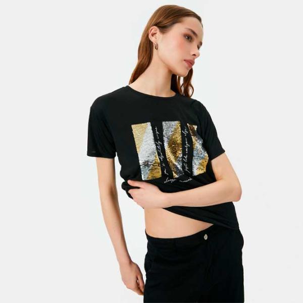 Tricou pentru femei Koton 4SAK50107EK 35% viscoză/ Black photo 2