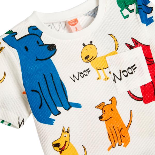 Tricou pentru băieți Koton 4SMB10161TK 98 / Ecru photo 3