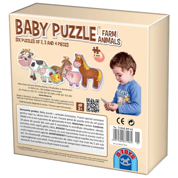 Набор пазлов D-TOYS Домашние животные 2+/ Количество деталей: 18 photo 2 Набор пазлов D-TOYS Домашние животные 2+/ Количество деталей: 18 photo 2