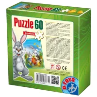 Puzzle 2D D-TOYS Iepuraș de Paște 5+/ Numărul de piese: 60 photo 2