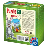 Puzzle 2D D-TOYS Iepuraș de Paște 5+/ Numărul de piese: 60 photo 2
