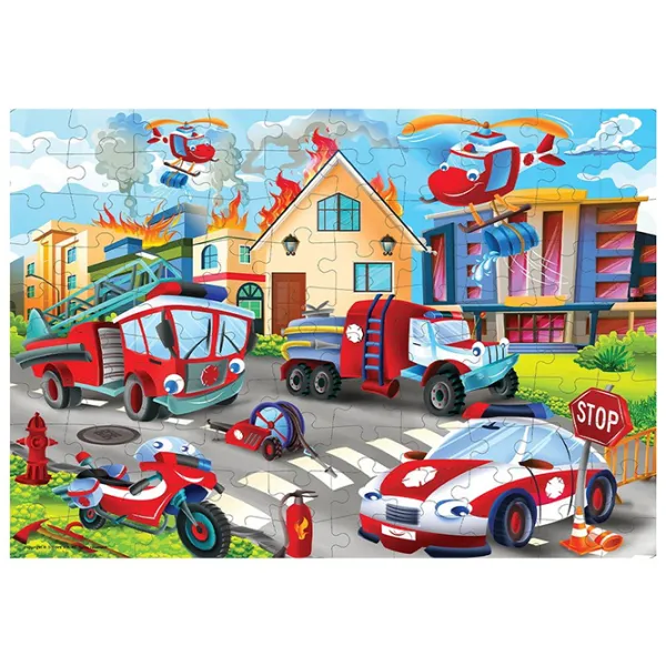 Пазл 2D D-TOYS Пожарные 4+/ Количество деталей: 100 photo 2 Пазл 2D D-TOYS Пожарные 4+/ Количество деталей: 100 photo 2