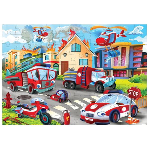 Пазл 2D D-TOYS Пожарные 4+/ Количество деталей: 100 photo 2 Пазл 2D D-TOYS Пожарные 4+/ Количество деталей: 100 photo 2