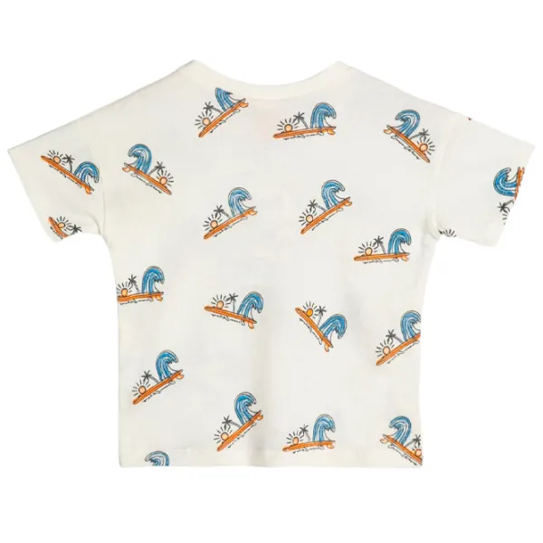 Tricou pentru băieți Koton 4SMB10148TK 104/ Ecru photo 2