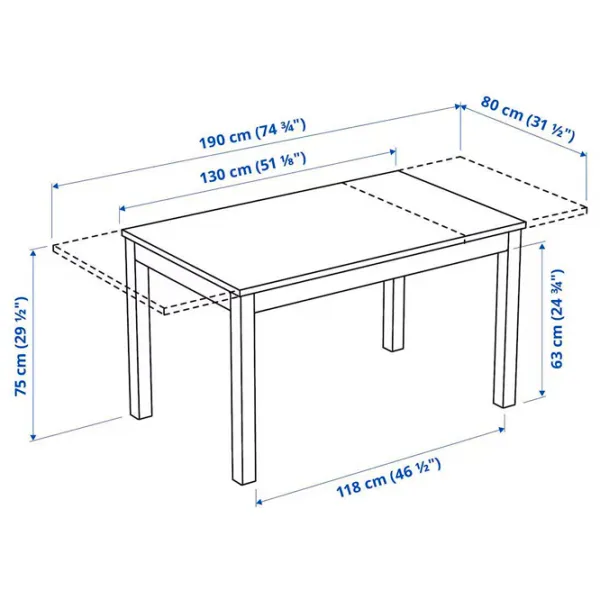 Кухонный стол раскладной Ikea Laneberg ДСП/ Белый photo 5
