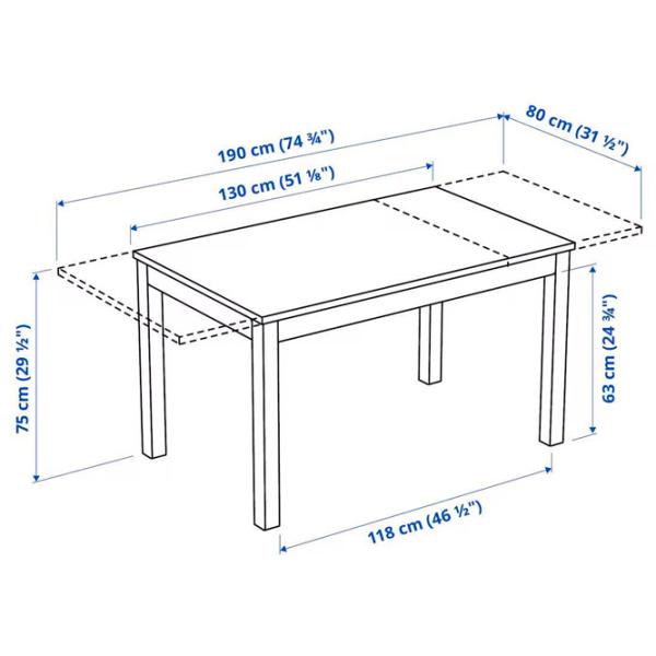 Кухонный стол раскладной Ikea Laneberg ДСП/ Белый photo 5