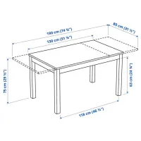 Masă de bucătărie extensibilă Ikea Laneberg PAL/ White photo 5