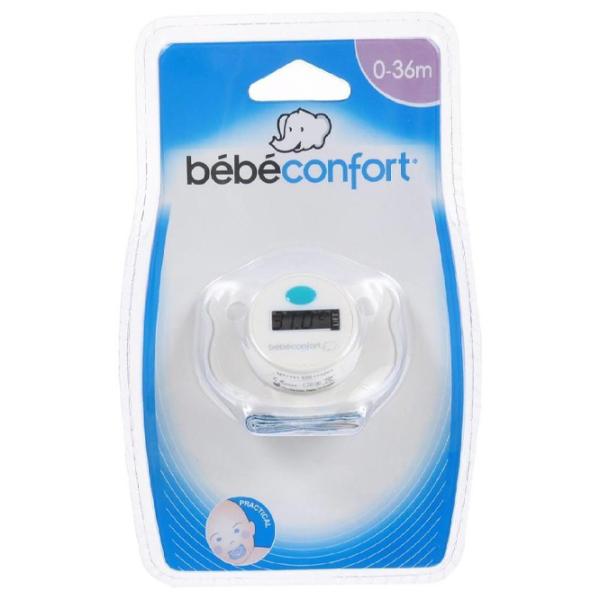 Пустышка с термометром круглая Bebe Confort 32000140 Унисекс/ 0 месяцев - 3 года/ Силикон/ Белый photo 2