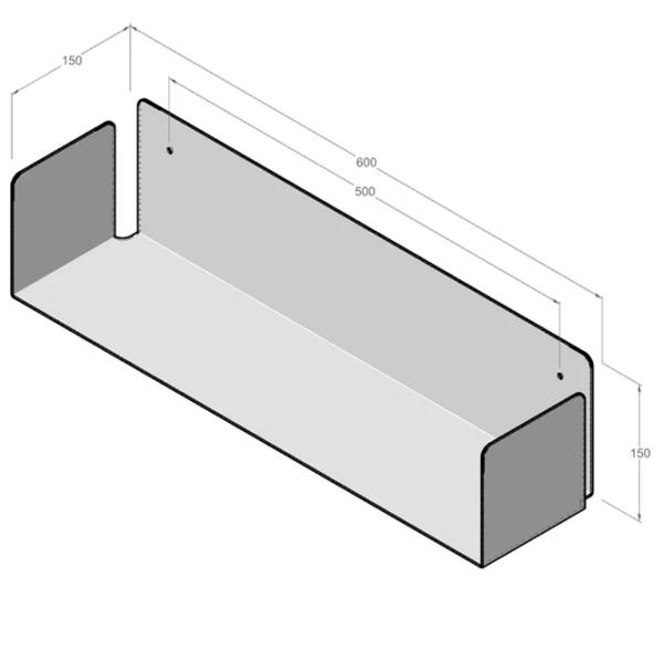 Raft Daske Tbook 600 Oțel inoxidabil/ Gray photo 2