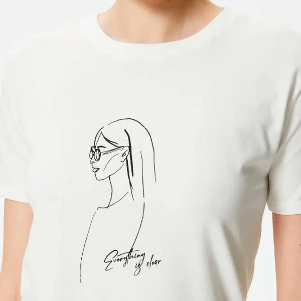 Tricou pentru femei Koton 4SAK50396EK 100% bumbac/ White photo 5