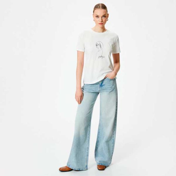 Футболка для женщин Koton 4SAK50396EK 100% хлопок/ Белый photo 3