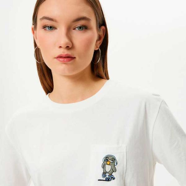 Tricou pentru femei Koton 4SAL10082IK 100% bumbac/ White photo 2