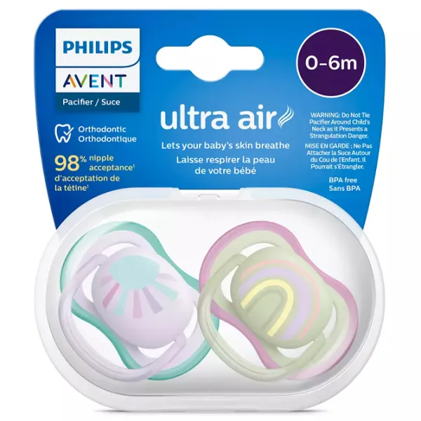 Соска ортодонтическая Philips Avent Ultra Air SCF085/ 59 Унисекс/ 0 месяцев - 6 месяцев/ Силикон/ Разноцветный photo 2