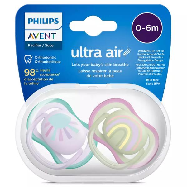 Соска ортодонтическая Philips Avent Ultra Air SCF085/ 59 Унисекс/ 0 месяцев - 6 месяцев/ Силикон/ Разноцветный photo 2